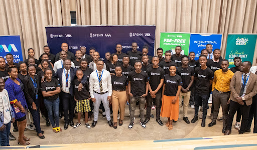 A group photo of the participants as SPENN Rwanda welcomed students at their Head Offices located at Norrsken premises to educate them about financial literacy on March 28. Photo by Dan Gatsinzi
